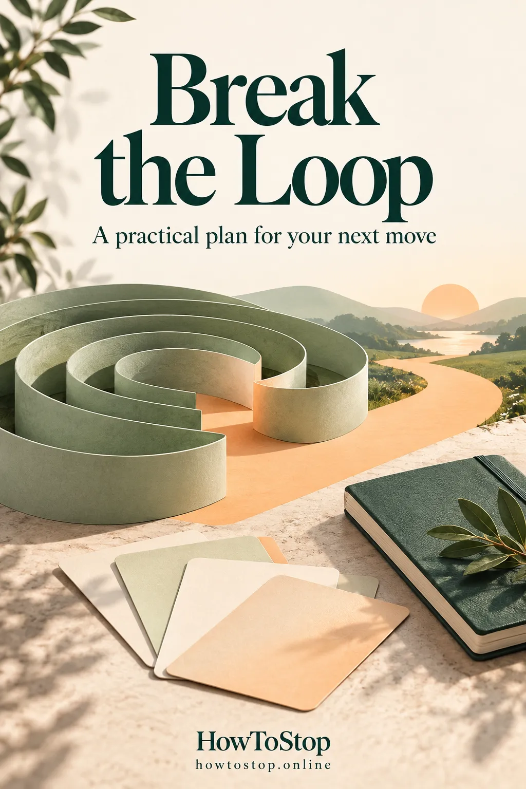 Break the Loop cover with a forest-green paper loop opening into an apricot path.