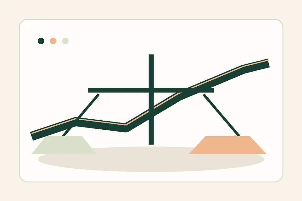 A paper bridge carries one green load while a second request waits on a clearly marked side path.