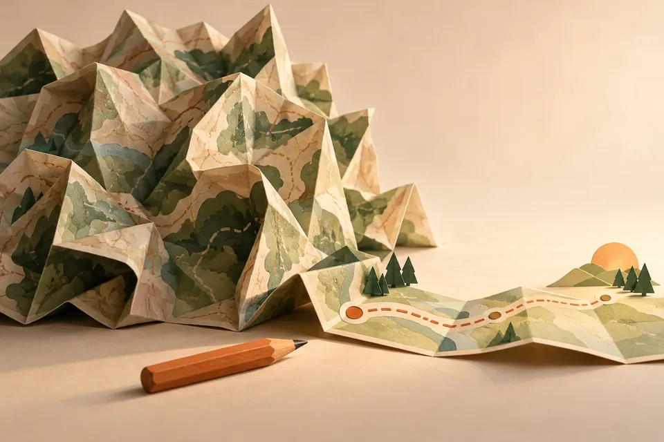A folded paper map opening into one clear first step