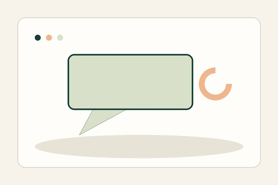 A paper speech card changes from a repeated loop into one clear green line beside a repair marker.